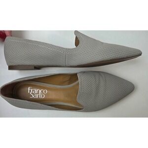 Franco Sarto Simona3 Women's Light Gray Textured Pointed Toe Loafer Flats Size 8